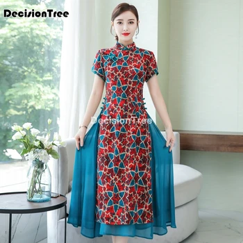 2021 vietnam aodai čínske tradičné čínske šaty šaty qipao dlho čínsky cheongsam šaty chinoise moderné cheongsam šaty
