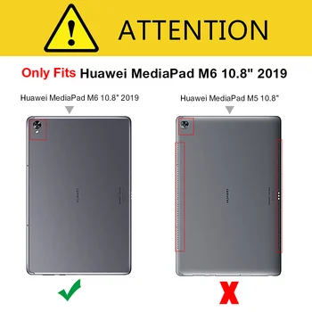360 Rotujúce PU Kožené puzdro pre Huawei Mediapad M6 10.8 2019 Uvoľnite kryt na Huawei M6 10.8 SCM-AL09/W09 prípade +Filmpen