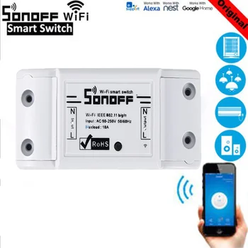 SONOFF Základné Bezdrôtový Wifi Spínač, Diaľkové Ovládanie Automatizačné Modul DIY Časovač Univerzálna Smart Home 10A 220V AC 90-250V