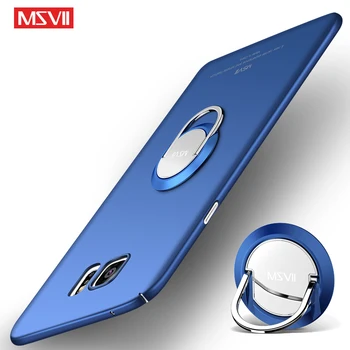 Pre Samsung Galaxy Note 5 Prípade MSVII Prst Prsteň Slim Matné Coque Pre Samsung Poznámku 5 Vec Kovový Držiak Krytu Pre Samsung Note5