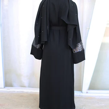 2021 Najnovšie Dubaj Abaya Ramadánu Moslimských Žien Kimono Šaty, Na Blízkom Východe Sequin Šitie Módne Turecký Islamské Oblečenie