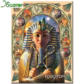 Diy Diamond Maľby S Plnou Kamienkami Tutankhamun Portrét 5D Mozaiky Diamond Výšivky Kráľovná egypta Obrázok Umenie YY1608