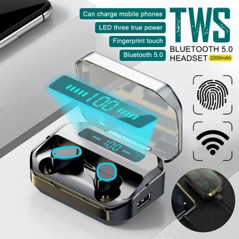 TWS Bluetooth 5.0 Bezdrôtové Slúchadlá Mini Stereo Nepremokavé Touch Slúchadlá In-Ear Športové Systémom potlačenie Šumu Slúchadlá