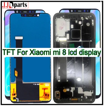 TFT pre Xiao Mi 8 LCD Mi8 Displej Digitalizátorom. Montáž Dotykovej Obrazovky M1803E1A LCD s Rámom 6.21