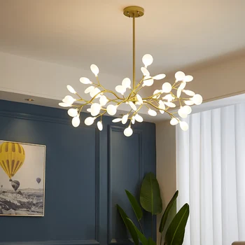 Nordic Strom Pobočky Luster Osvetlenie Moderného Obývacej Izby, Spálne, Firefly Luster Lampa Dekor Dizajnér Závesné Osvetlenie Vnútorné