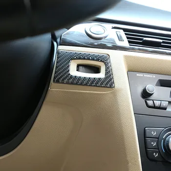 Carbon Fiber Auto Konzoly Otvor Panel Dekoratívny Kryt Výbava Pre BMW 3 series E90 Interiér, prístrojová doska Vedúci svetlo Tlačidlo Rám