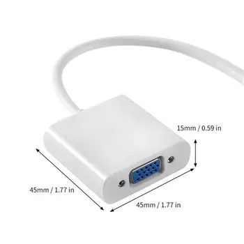 Mini Display Port DP Na VGA Kábel 1080p Thunderbolt Port Display Video Converter pre Apple MacBook Air Pro, iMac