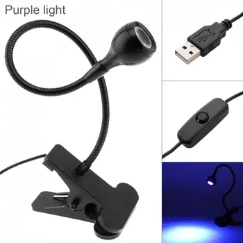 USB Rechargeble UV Fialové Svetlo stolná Lampa Pružný Klip Držiteľ Oko, Stolná Lampa, Spálne, Obývacej Izby, Dekorácie, Lampy