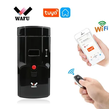 Wafu 011A Dverí Zamky Tuya Wifi Smart Lock Bluetooth Zámok Elektronické Diaľkové Ovládanie Zámku Telefónu Ovládanie Neviditeľné Zámky Čierna