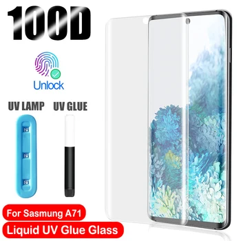 UV Liquid Plný Lepidlo Screen Protector Samsung Galaxy A11 A41 A51 A71 A81 A91 Tvrdeného Skla pre Samsung A21 A31 A51 diaľnici a61 Film