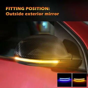 Auto LED Dynamický Zase Signál Spätného Zrkadla Svetlo na Golf 7 MK7 7.5 R Sportsvan Touran Modro-Žltá