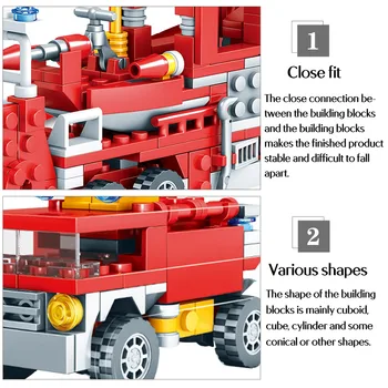 837pcs City Hasičom Obrázok Stavebné Bloky Pre Požiarne nákladné auto Auto Tehly Vrtuľník Loď Hračka Pre Deti,