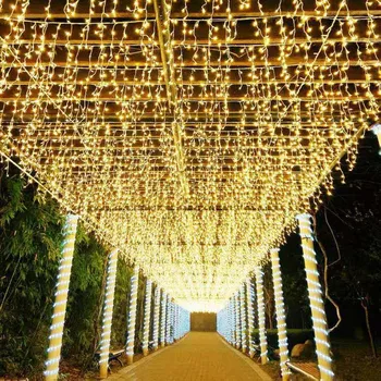 5M hristmas svetlá vonkajšie dekorácie časti 0.4-0.6 m led záves cencúľ string svetlá nový rok svadobné party garland svietidlo