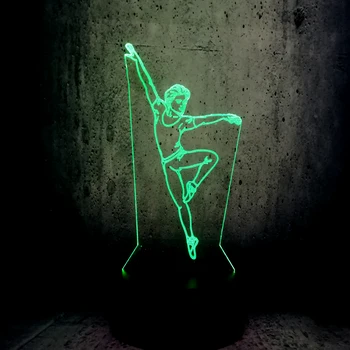 Elegantné Tanečník Muž 3D Lampy, Nočné Svetlo USB LED Osvetlenie Mulitcolor Vianočné Dekoratívne luminaria Tabuľka Spálňa Svietidlo