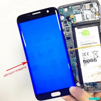 Pre Samsung Galaxy S7 okraji G935F G935FD Burn-v Tieni lcd displej s dotykovým displejom Digitalizátorom. 5.5
