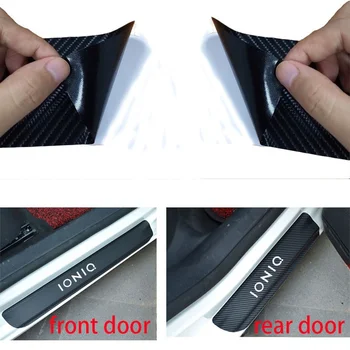 Carbon Fiber Vinylové Nálepky Auto Dvere, Parapetné Chránič Šúchať Dosku Na Hyundai Ioniq Auto Príslušenstvo