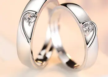 YTF213 925 Silver Klasický zásnubný prsteň Biele Kubický Zirkón svadobný prsteň, šperky pre mužov a ženy, páry