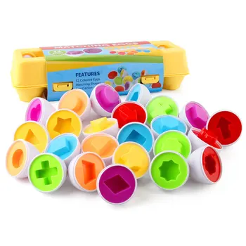 6/12pcs Nastavenie Smart Vajcia Puzzle Hry Montessori Hračky Tvar Farby Zodpovedajúce 3D Puzzle Pre Deti, Vzdelávacie Hračky Montessori Hádanky