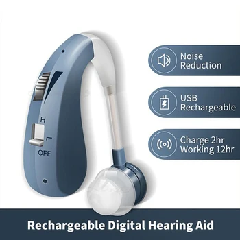 Sluchadla Nabíjateľná Slúchadlá Zosilňovač Neviditeľné USB Ucho Pomoci Zvuku Zosilňovač Pre Starostlivosti o Starších ľudí Hluchí Počuť Pomoci Slúchadiel