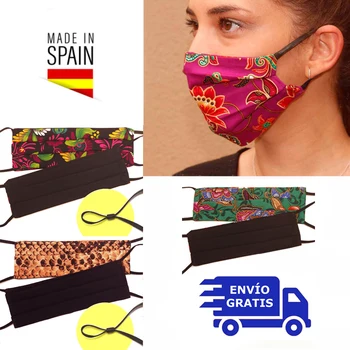 Celkom umývateľný textílie masky vytlačené organickej bavlny homologované muž žena doprava zo Španielska dizajn