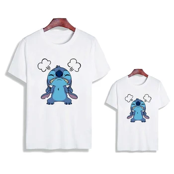 Disney ' Lilo&Stitch Mama A Dcéra Cartoon T-shirt Módne Harajuku Top Fun Tlač Grafické Tees Zodpovedajúce Oblečenie Rodina