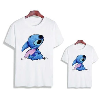 Disney ' Lilo&Stitch Mama A Dcéra Cartoon T-shirt Módne Harajuku Top Fun Tlač Grafické Tees Zodpovedajúce Oblečenie Rodina