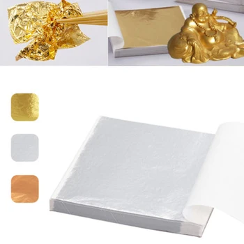 Horúce DIY Plavidlá 100KS 3colors Zlato/Striebro/Rose Gold Fólie Listový Papier Potravín Cake Decor Gilding