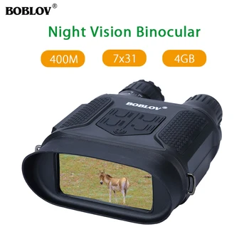 NV400 Day & Night Vision Infračervené 7x31 Zoom Binokulárne Rozsah Ďalekohľad Zariadenie 4GB 720P 400M Lov Vonkajšie Cestovanie, Camping, Fotoaparát