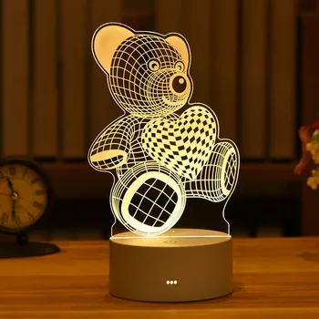 Romantická Láska 3D Lampy, Akryl LED Nočné Svetlo Valentines Day pre Domova stolná Lampa Darčeka Baby Sprcha Valentines Hogar