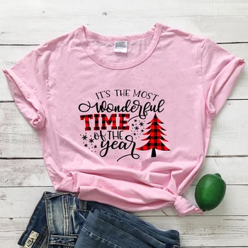 Farebné je To najkrajšie obdobie V Roku, Lumbálna T-Shirt Módne Veselé Vianoce Estetické Topy citát dievča Camisetas