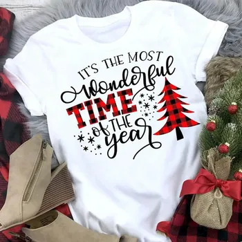 Farebné je To najkrajšie obdobie V Roku, Lumbálna T-Shirt Módne Veselé Vianoce Estetické Topy citát dievča Camisetas