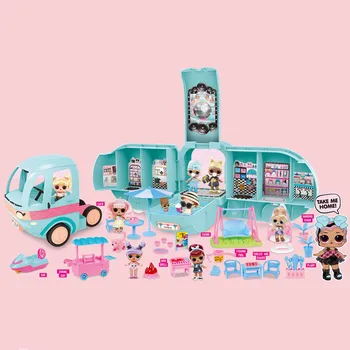 Pôvodné LOL Prekvapenie Bábiky DIY 2-v-1 Bus GLAMPER Hračka Lol Bábika Hrať House Hry, L. O. L PREKVAPENIE Hračky pre Dievčatá Narodeninám
