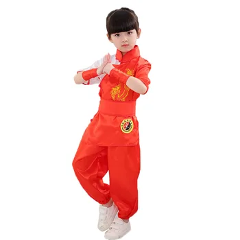 Deti Čínskej Tradičnej Kungfu Jednotné Hanfu Nový Rok Taekwondo Wushu Tang Vyhovovali Výšivky Satin Chlapci Dievčatá Taichi Oblečenie