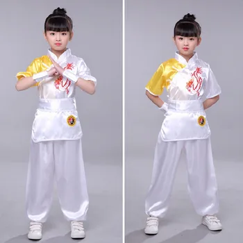 Deti Čínskej Tradičnej Kungfu Jednotné Hanfu Nový Rok Taekwondo Wushu Tang Vyhovovali Výšivky Satin Chlapci Dievčatá Taichi Oblečenie