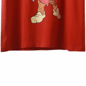 Disney T-Shirt snehulienka a Sedem Trpaslíkov Karikatúra Tlače O-Krku Pulóver s Krátkym Rukávom Bežné Ženy Červené T-Shirt Voľné Tee Top