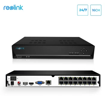 Reolink NVR 16ch pre Reolink 4MP/5MP kamery ip P2P 24/7 záznam H. 264 videorekordér RLN16-410-Bez Hdd
