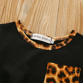 Batoľa Detská Dievča Oblečenie Bavlnené Trička, Topy Leopard Bell Dna Obličkového Nohavice Deti Oblečenie, Oblečenie Nastaviť Módne Oblečenie