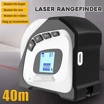 40+5 METROV Metrov laser škály Pásky Prenosné Opatrenie Merač Vzdialenosti Rozsah Finder Laserový Digitálny Infračervený meranie Meranie nástroja