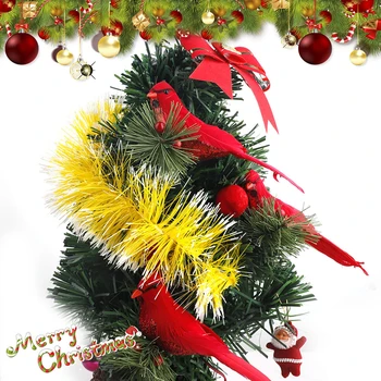 10Pcs Realistické Roztomilý Kardinál Klip na Vianočných Ozdôb 2021 Festival Dekor Červený Umelé Perie Vtákov Domov DIY Dekor