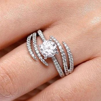 2020 Luxusné Módne Galaxy Prstene Pre Ženy Strieborné Pozlátené Ženské Šperky Viacvrstvových Zirkón Vyhlásenie Svadobné Zapojenie Strana Darček