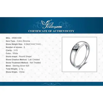JPalace Srdce CZ Snubné Prstene 925 Sterling Silver Krúžky pre Ženy Výročie Svadby Pásma Striebro 925 Šperky Jemné Šperky