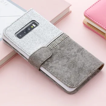 Luxusné Flip Wallet PU Kožené puzdro pre Samsung Galaxy S8 S9 S10 S20 Ultra Poznámka 10 Plus Lesk Kryt Telefónu Fundas Coque