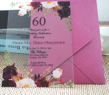 Najlepšie Predať Burgundsko Elegantné 10PCS Pozvánka na Svadbu, Výzdoba Akryl Nevesta Ženícha Manželstva Pozvánky