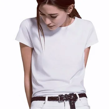 Krátke jednoduché Ženy tričko Bavlna Polyester Bežné Zábavné Biele tričko Darček Pre Pani Yong Dievča Top Tee Kvapka Loď