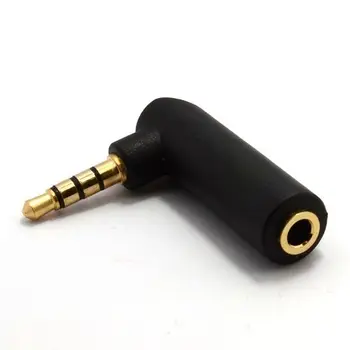 Adaptador audio estereo jack 3,5 mm acodado 4 pin dorado Černoch