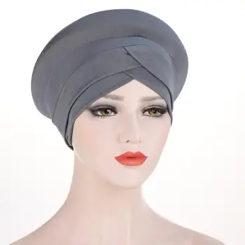 Jednofarebné čelo kríž hidžáb kapoty moslimská žena zábal hlavu šatku turban klobúk pripravené na nosenie Vnútorné hijabs Arabských headdress