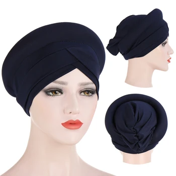 Jednofarebné čelo kríž hidžáb kapoty moslimská žena zábal hlavu šatku turban klobúk pripravené na nosenie Vnútorné hijabs Arabských headdress