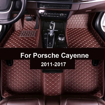 Auto podlahové rohože pre pre Porsche Cayenne 2011 2012 2013 2016 2017 Vlastné auto nohy Podložky automobilov
