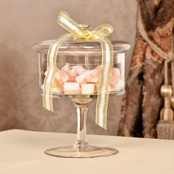 Európska transparentné sklo koláč tanier ovocia doska vysoko zásobník protiprachový kryt svadobné domov dezert tabuľke sa zobrazujú dekorácie WF1104220