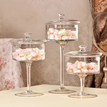 Európska transparentné sklo koláč tanier ovocia doska vysoko zásobník protiprachový kryt svadobné domov dezert tabuľke sa zobrazujú dekorácie WF1104220
